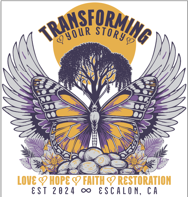 Transforming Your Story: love, hope, faith and restoration. Logo created by Slightly Obsessed Studios.