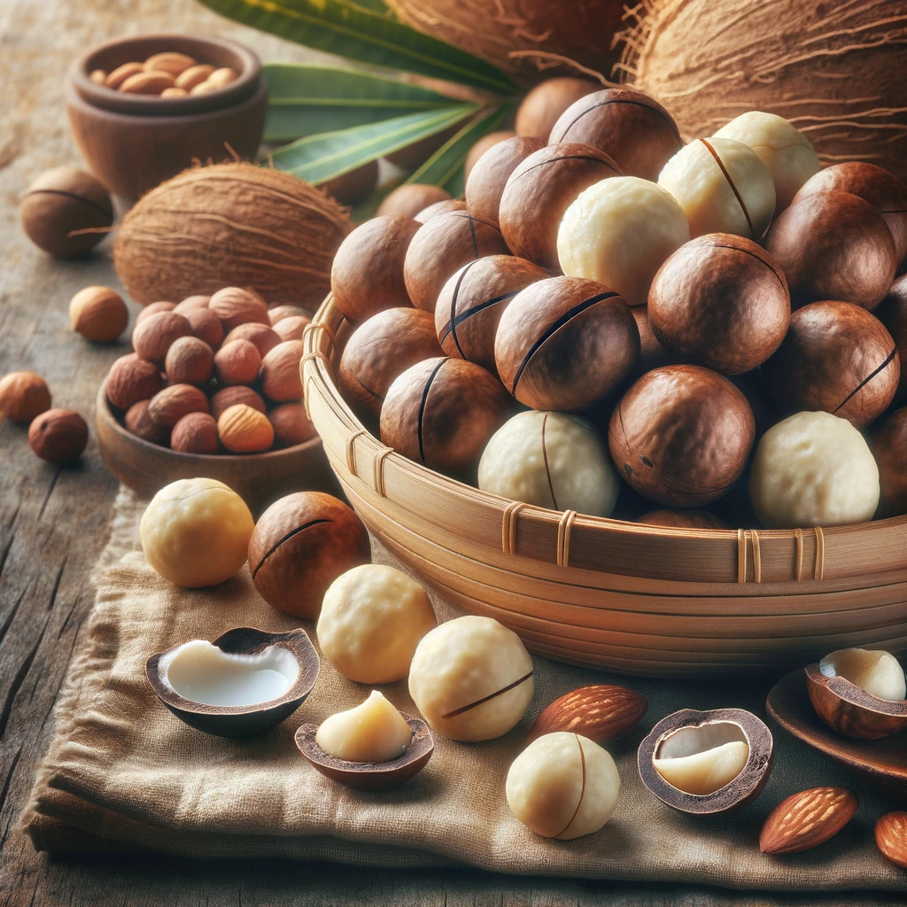 Macadamia Nut Oil botanical illustration