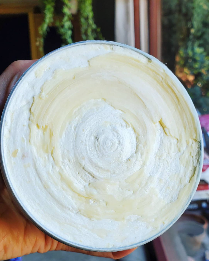 Real whipped Blissed-Out in an open tin